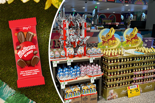 An Easter display at Coles with no sign of the beloved Maltesers Bunny.