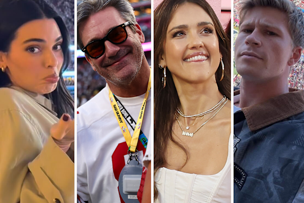 Kendall Jenner, Jon Hamm, Jessica Alba and Robert Irwin at the 2026 Super Bowl