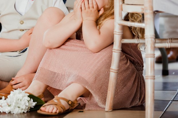 Children watching dance floor at wedding