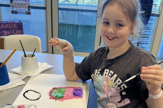 Visiting the Starlight Room helped break up the monotony of being in hospital for Harper.
