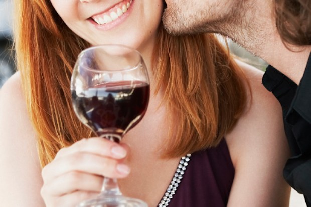 Woman with red hair with her boyfriend