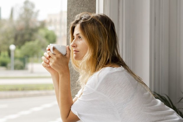 Woman drinking tea