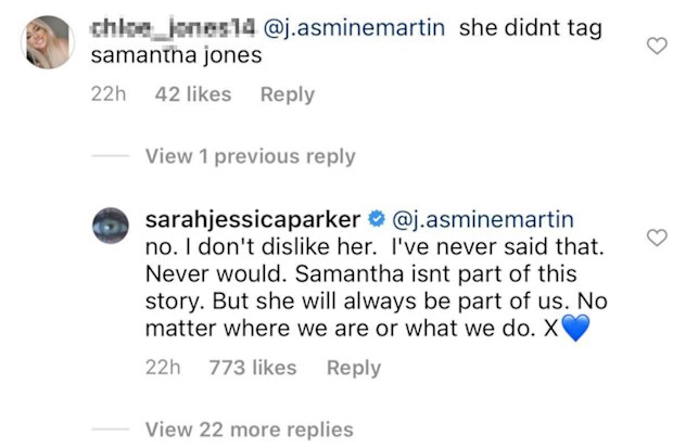 Sarah Jessica Parker claimed she didn't dislike Kim Catrall.