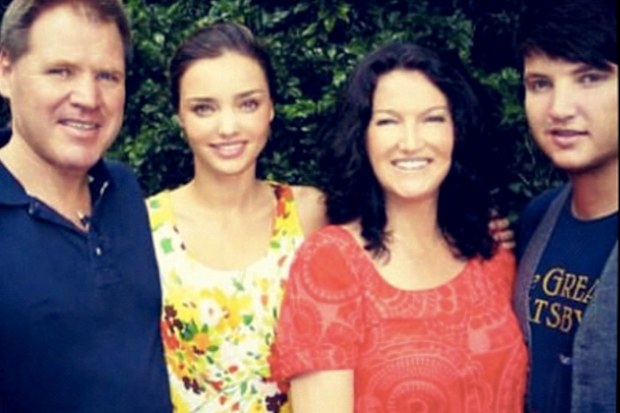 Matt Ker (far right) with his father John, supermodel sister Miranda and mother Therese. (Instagram)