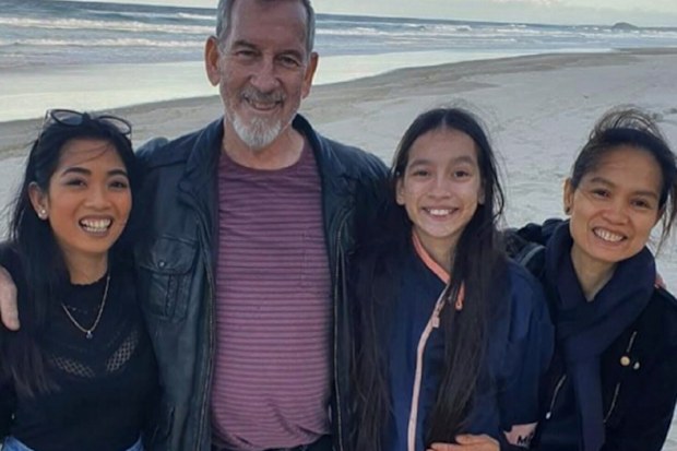 Sarah Caisip with her family during happier times before her father's death.