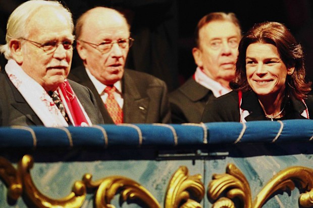 Princess Stephanie and her late father Prince Rainier at the Monaco Circus Festival in 2002.