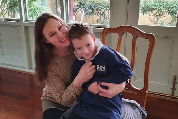 Abbey Jane with her eldest son.