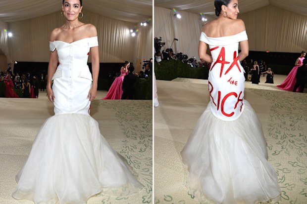 Alexandria Ocasio-Cortez at the 2021 Met Gala