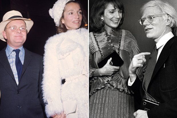 Lee Radziwill with friends Truman Capote and Andy Warhol