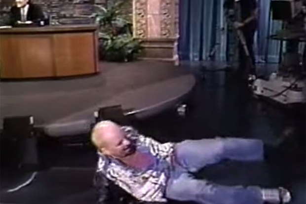 Bobcat Goldthwait then fell over running off the set.
