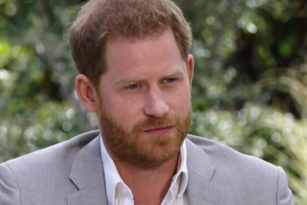 Prince Harry during his interview with Oprah