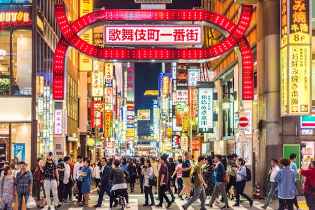 Crowds on the street in Osaka