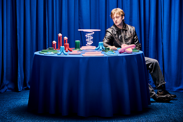 Swedish designer Gustaf Westman pictured with his festive collection with Ikea