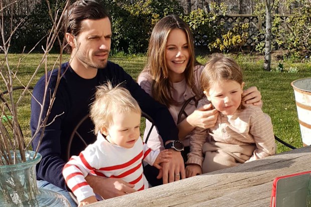 Prince Carl Philip and Princess Sofia of Sweden with their two sons.