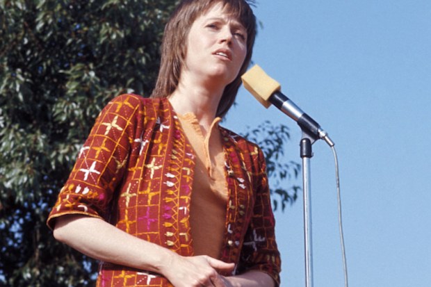 Jane Fonda at a protest in 1970.