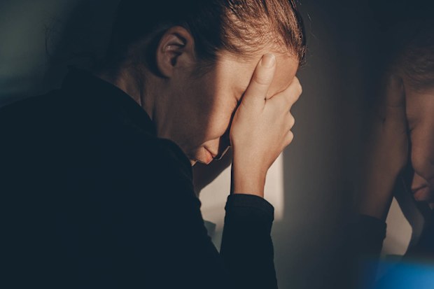 A woman alone and depressed