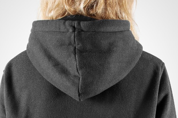 Woman wearing hoodie