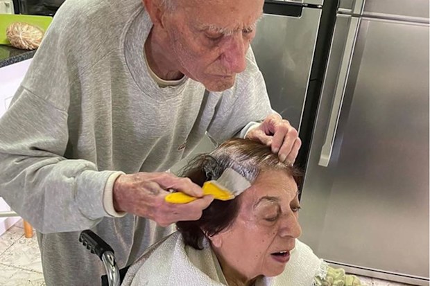 Man learns to colour wife's hair amid coronavirus self-isolation.