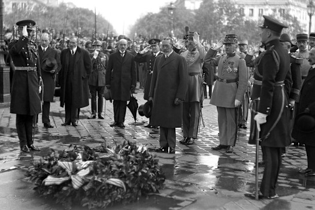 King George V at the Tomb of the Unknown Warrior on Armistice Day 1920.