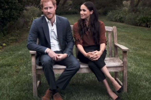 Prince Harry and Meghan Markle during TIME100 TV appearance