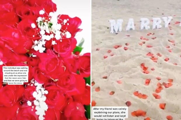 TikToker defends beach proposal after stranger almost 'ruined' it
