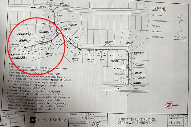 A design plan on the final page of the letter revealed Godin Court would also be getting a footpath.