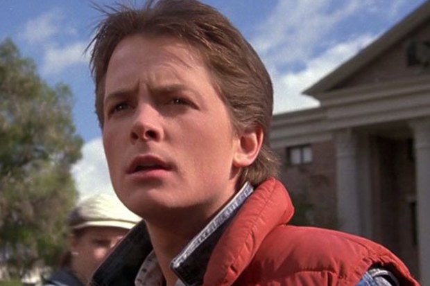 Actor Michael J. Fox in Back To The Future.