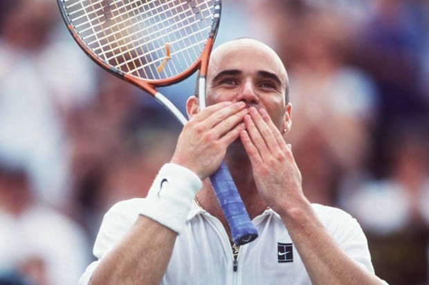 Andre Agassi pictured at the men's final of Wimbledon 1999.