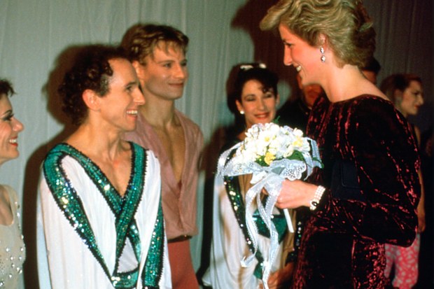 Diana, Princes Of Wales, Meeting Ballet Dancer Wayne Sleep At Sadler's Wells Theatre in 1985.