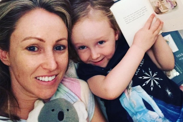 Nine newsreader Davina Smith and her daughter