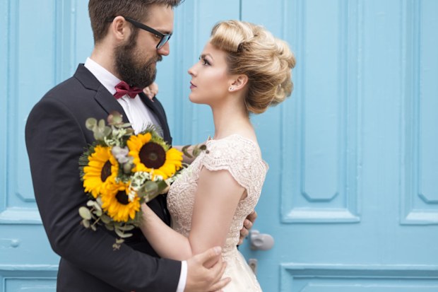 Couple on their wedding day