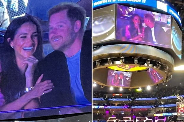 Prince Harry and Meghan at the LA Lakers vs Memphis Grizzlies playoff, Monday April 24, 2022
