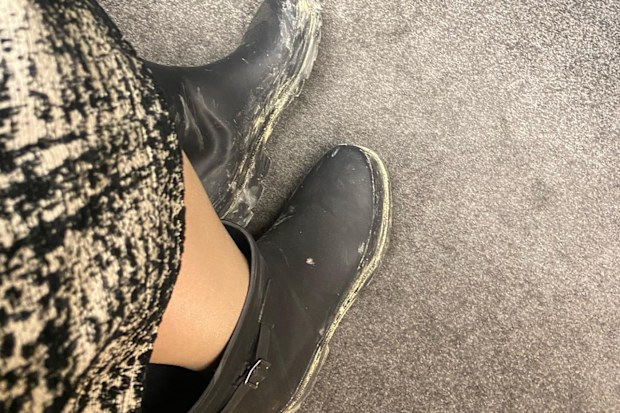 Jacinda Ardern's picture of her gumboots against the office floor.