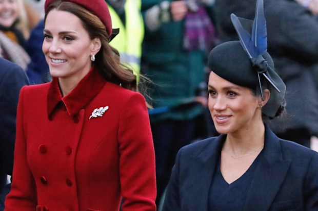 Kate Middleton Duchess of Cambridge, Meghan Markle Duchess of Sussex Sandringham 2018