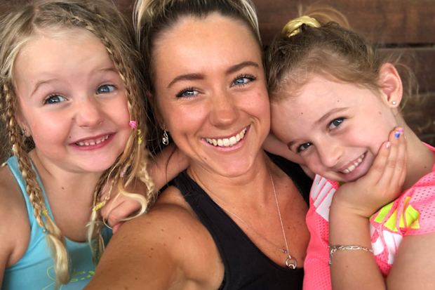 Mum with her two daughters