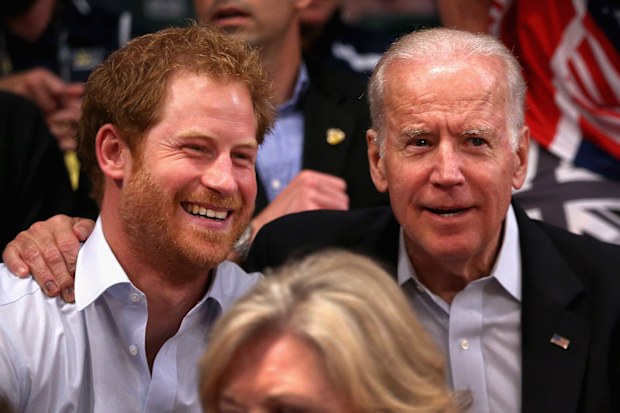 Prince Harry with Joe Biden at the 2016 Invictus Games in Florida.