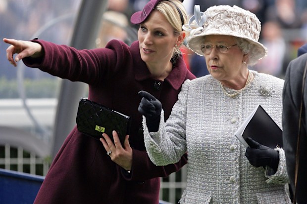 Zara Tindall with the Queen