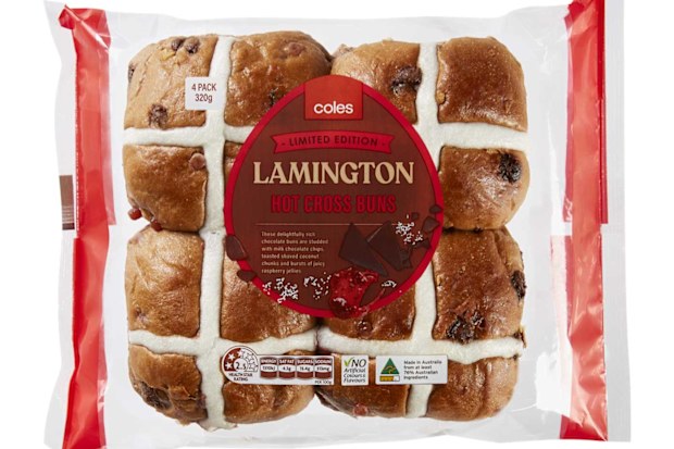 Coles Lamington Hot Cross Buns