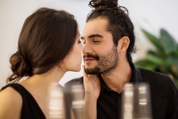 Young couple kissing