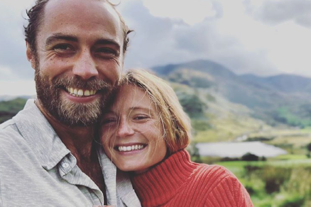 James Middleton with his fiancee