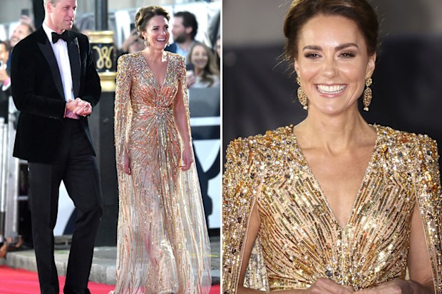 Kate Middleton and Prince William at the premiere of James Bond: No Time to Die, September 2021