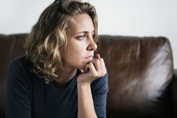Woman looking anxious.