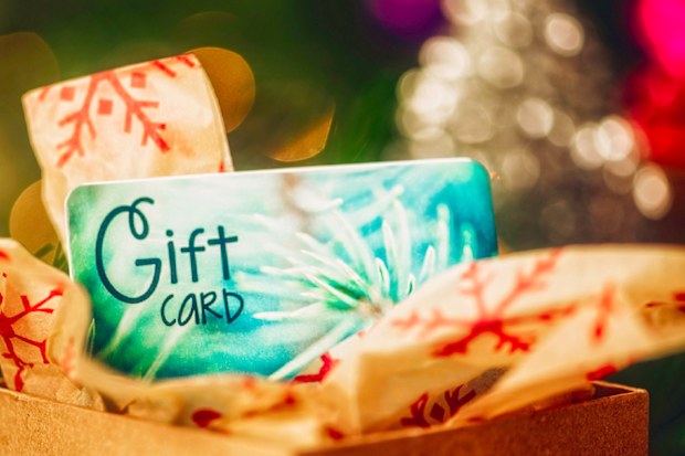 Xmas gift card opening