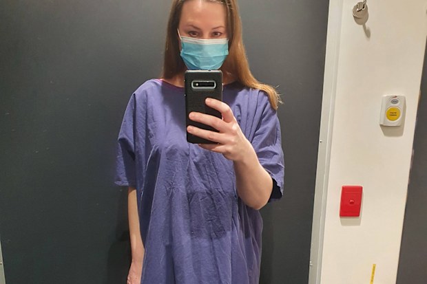 Abbey Jane during treatment for cervical cancer.