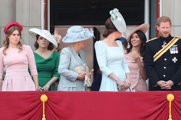 The Duke and Duchess of Sussex with the royal family in London