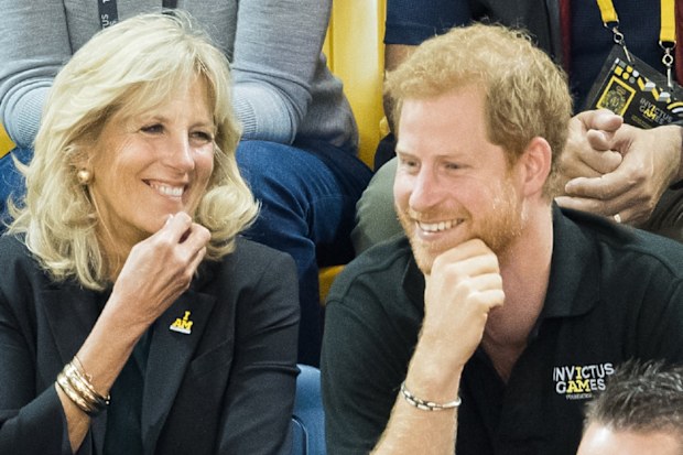 Jill Biden and Prince Harry attend the wheelchair basketball final on day 8 of the Invictus Games Toronto in 2017.