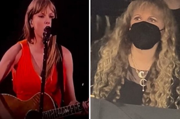 Taylor Swift and Stevie Nicks at Swift's Eras Tour concert in Dublin, June 30, 2024