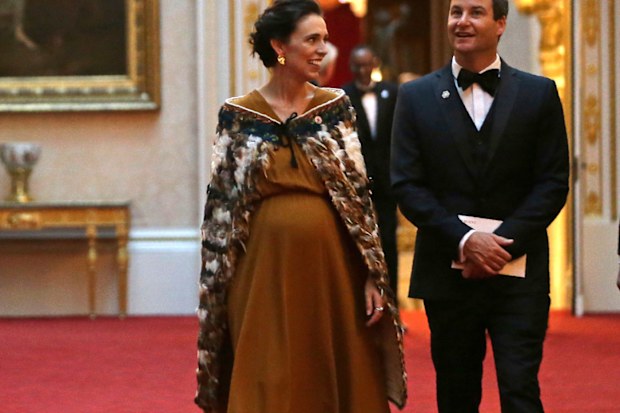 Jacinda Ardern and Clarke Gayford in Buckingham Palace