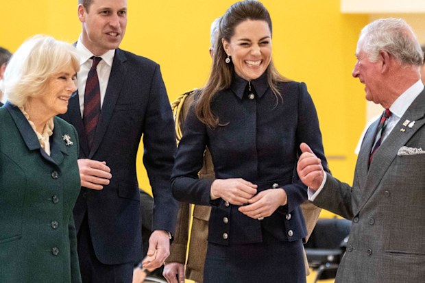Camilla, William, Kate and Charles  all share a laugh during a visit to the Defence Medical Rehabilitation Centre Stanford Hall, Stanford on Soar, Loughborough
