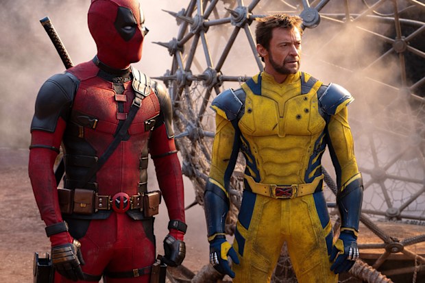 Ryan Reynolds as Deadpool/Wade Wilson and Hugh Jackman as Wolverine/Logan in 20th Century Studios/Marvel Studios' DEADPOOL & WOLVERINE. 